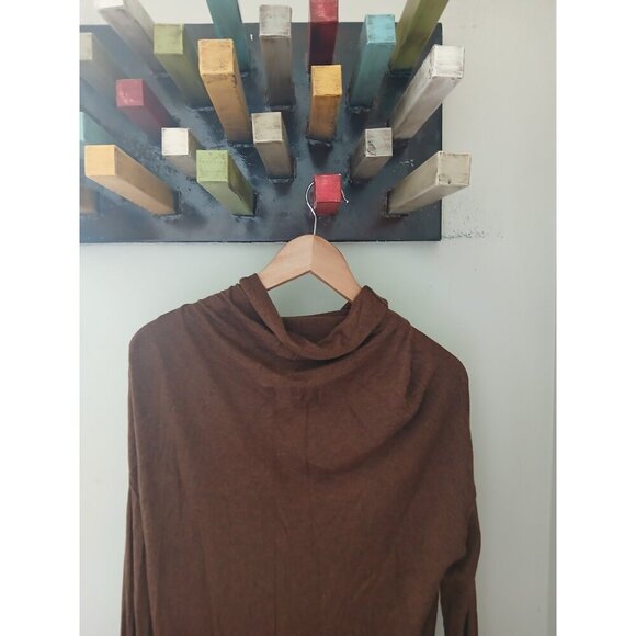 Line The Label Cowl Neck Cashmere Blend Sweater Size Medium Brown Cowl Neck - Picture 8 of 9